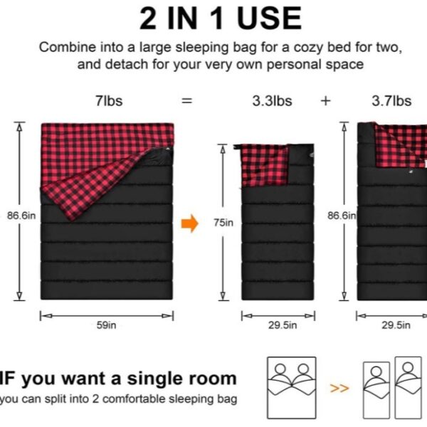 Camping Flannel Sleeping Bag - Image 5
