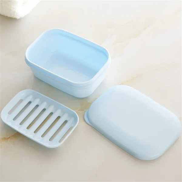 Candy Color Portable Soap Plastic Holder Travel Supplies Square Bathroom Accessories Soap Storage Container Soap Dish